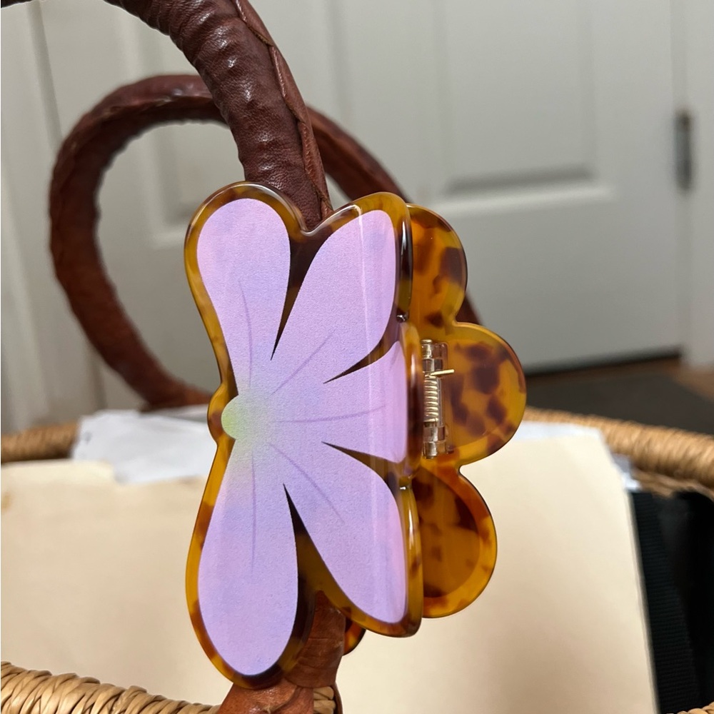 Naupaka flower claw clips, tortoise shell print, Hawaii claw clip